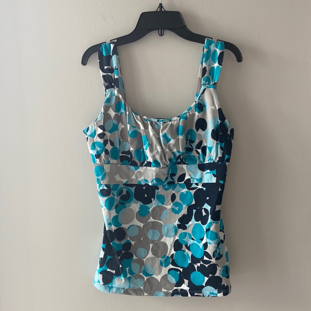 Ann Taylor Cotton Shirt with Colored Polka Dots